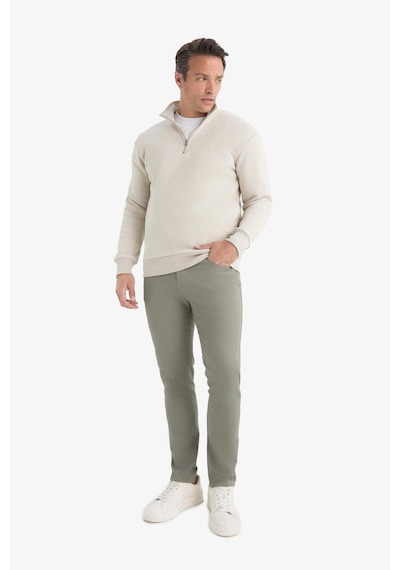 Defacto Regular Fit Dik Yaka Yarım Fermuarlı İçi Yumuşak Tüylü Basic Düz Sweatshirt X7405az25aubg766 Bej