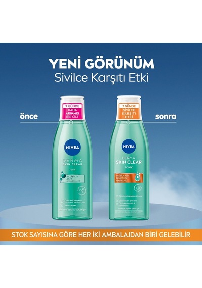 Nıvea Derma Skin Clear Sivilce Karşıtı Tonik 200ml,gözenek Arındırıcı,cildin Yağ Dengesini Muhafaza Eder,nemlen