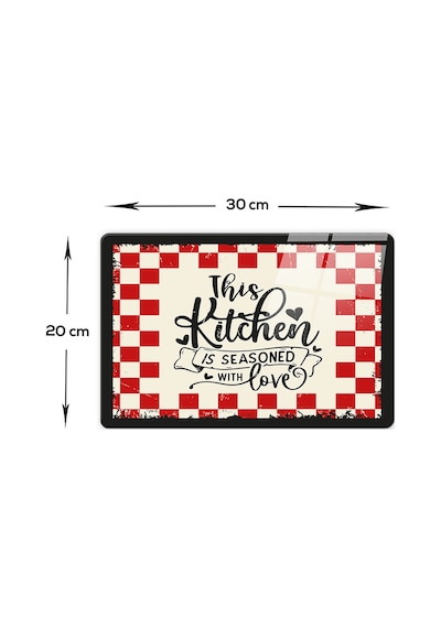 Decorita Cam Kesme Tahtası | Kitchen Love | 20cm x 30cm