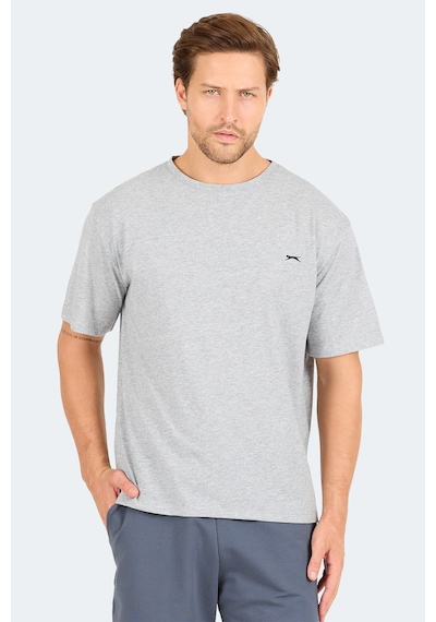 Slazenger Karnen In Oversize Erkek Baskılı Gri Tişört Gri