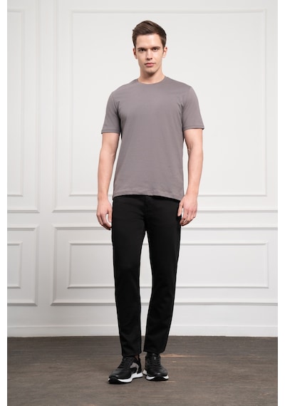 Erkek Antrasit Basic Bisiklet Yaka Dynamic Fit Pamuk T-shirt 25yc018004053 Antrasit Antrasit