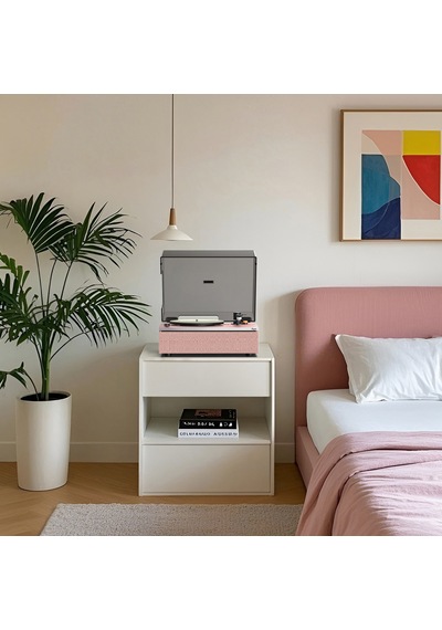 Hym s Lumi-s Pembe Dahili Bluetooth Hoparlörlü Retro Pikap Plakçalar
