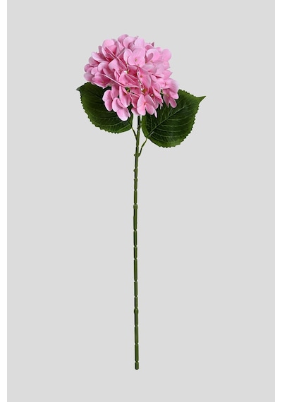 Pembe Yapay Ortanca Çiçeği Tek Dal Premium Canlı Islak Dokulu 68 Cm