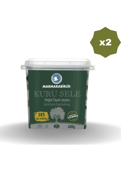 Marmarabirlik Zeytin 381-410 Lüks Kuru Sele Pet 400 Gr - 2 Adet