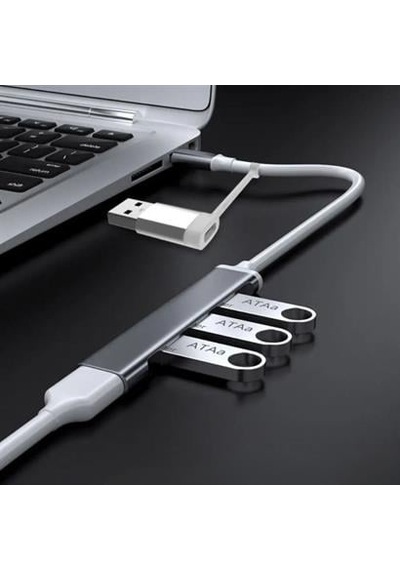 Multi Usb Çoklayıcı 4 Port 'lu Bağlantı İstasyonu İnce Usb Bölücü Type-c Tipi Çoklu Adaptör