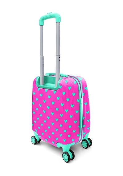 Coral High Kids Neon Pembe Su Yeşili Kalp Desenli Çocuk Valizi 16715