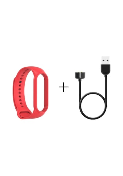 Xiaomi Mi Band 6 Şarj Aleti + Mi Band 6 Kordon Yüksek Kalite 2'li Set Kırmızı-c7411
