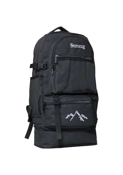 Unisex Körüklü Kanvas Kumaş Laptop Bölmeli Outdoor Sırt Çantası Dağcı Sırt Çantası Escp02 Siyah Siyah