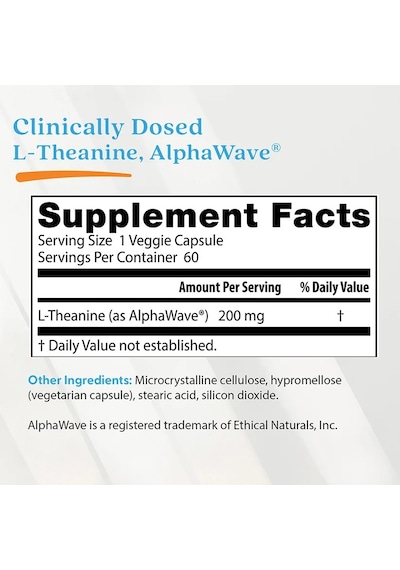 L-theanine Alphawave 200 Mg 60 Capsules Odaklanma Ve Rahatlama Desteği