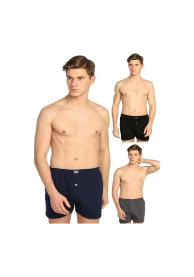 Erkek Karışık Renk Boxer Siyah Renk Ribana Atlet 6'lı Paket Antrasit