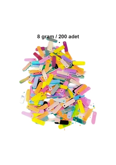 Pastel Renkler 15 X 5 Mm Dantel Oya Yazma Halhal Abiye Lazer Kesim Pul 200 Adet / 8 Gram