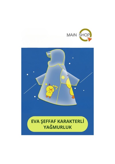Mainshop Şeffaf Siperlikli Ve Çıtçıtlı Sevimli Figürlü Su Geçirmez Çocuk Yağmurluk 9-10 Yaş L - Xl Sarı