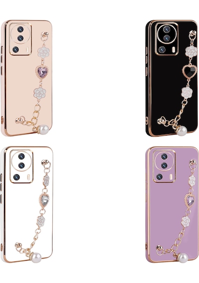 Mi 13 Lite Kılıf El Tutamaçlı Kamera Korumalı Klfs Taka Silikon Kapak - Mor Mor