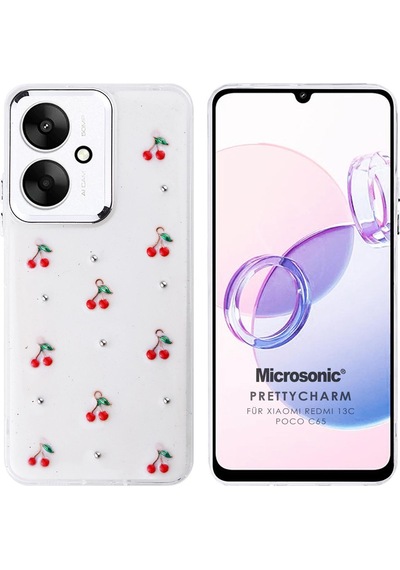Microsonic Xiaomi Poco C65 Kılıf Prettycharm Cherry -