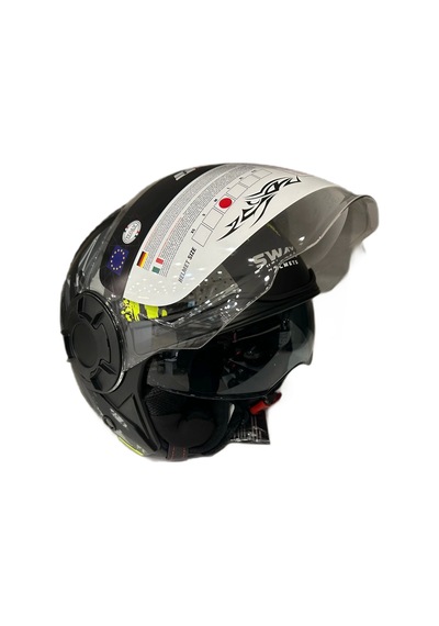 Sway SW-766 Matt Poison Açık Kask Gri - Sarı - Siyah