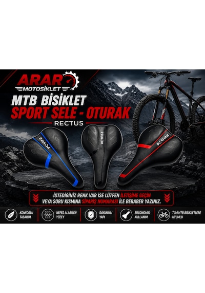 Mtb Bisiklet Sport Sele-oturak Karışık Renk Rectus-arr3112 Siyah