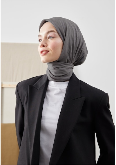 Bambu Kraş Eşarp Tesettür Giyim, Hafif, Rahat, Şık, Yüksek Kalite, Hijab, Scarf, Shawl Koyu Gri