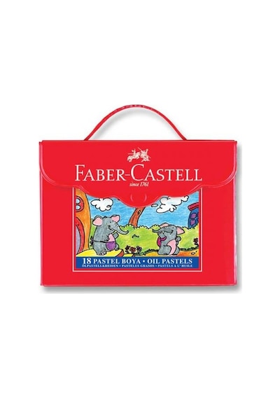 Faber-Castell Plastik Çantalı 18 Renk Pastel Boya 5281125