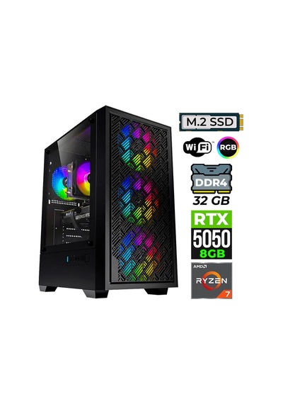 Xaser BLADEX60 R7-5700X 32 GB 1 TB SSD 8 GB RTX5050 Dos Masaüstü Oyuncu Bilgisayarı