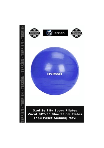 Özel Seri Ev Sporu Pilates Vücut Bpt-55 Blue 55 Cm Plates Topu Poşet Ambalaj Mavi