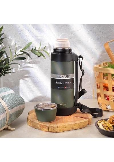Schafer Çelik Termos 1500 Ml Yeşil Renk Yeşil