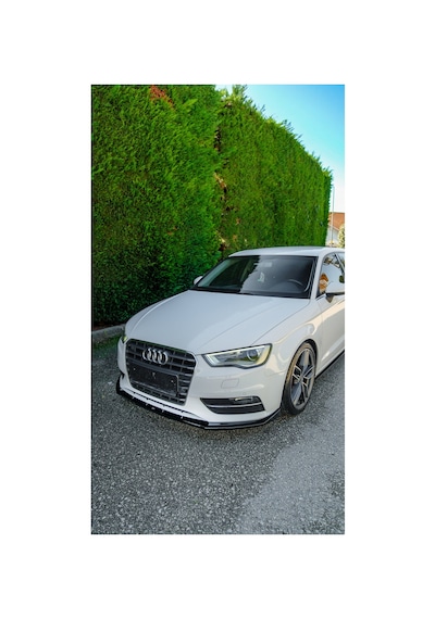 Audi A3 8v Sportback 2013-2016 Uyumlu Ön Lip Ön Tampon Eki Sportif Tasarım Parlak Siyah Görünüm