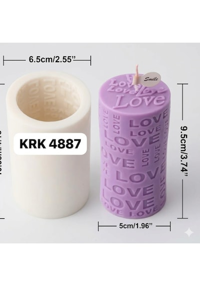 Love Yazılı Silindir Silikon Kalıp