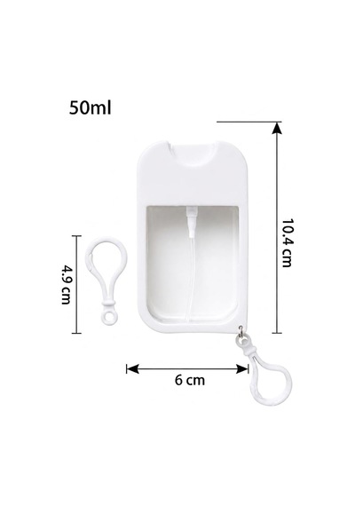 Silikon Kılıflı Sprey Şişesi 45 Ml Taşınabilir Anahtarlıklı Parfüm, Kolonya, Dezenfektan Ve Oda Kokusu Dolum Şişesi 1, Beyaz