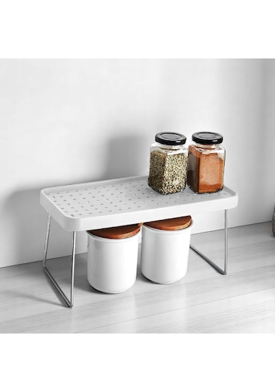 Dolap İçi Düzenleyici Katlanır Dekoratif Büyük Raf, Tabak, Bardak Rafı, Mutfak Düzenleme Rafı Beyaz 29cm 21,5cm 2cm Küçük Çok Renkli