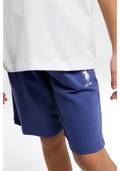 U.S. Polo Assn. Kız Çocuk Bermuda Takım - Beyaz Beyaz