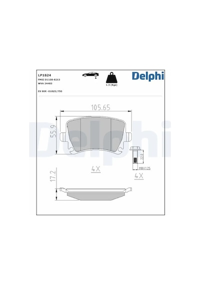 Skoda Octavia 3 Arka Fren Balatasi 2014-2019 Delphı Lp1824