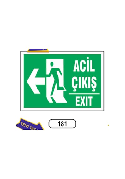 Acil Çıkış Exıt (Sol) Uyarı Ikaz Levhası (498339808)