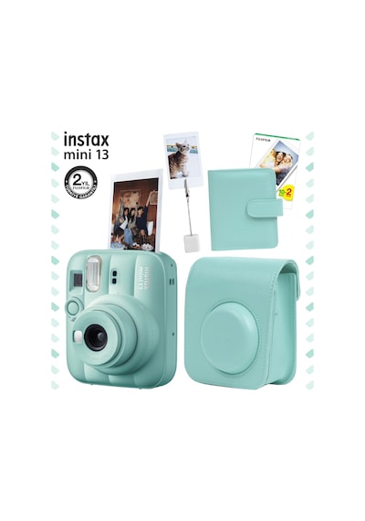Instax Mini 13 Fotoğraf Makinesi Deri Çanta Albüm Kıskaç + 20'li Film Hediye Seti