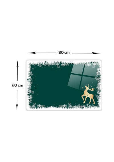 Decorita Cam Kesme Tahtası|Yeni Yıl Kar Çerçeveli|20cm x 30cm