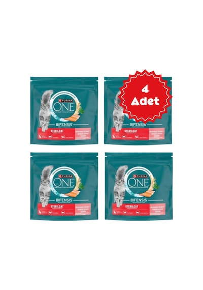 Purina One Somon & Buğday Kısırlaştırılmış Kedi Maması 750gr X 4 Adet