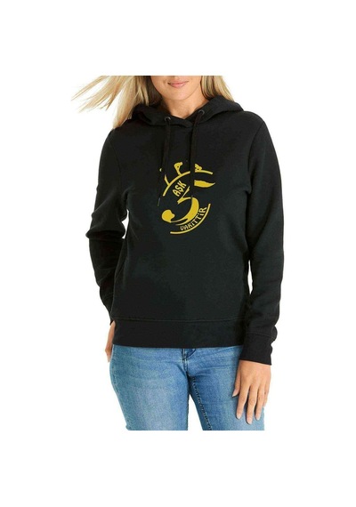 Aşk 5 Vakittir Baskılı Siyah Kadın Kapşonlu Sweatshirt