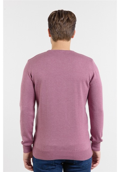 İmza Gül Kurusu Polo Yaka Uzun Kol Cepsiz Slim Fit Casual Pamuklu Triko Kazak 1012255130 Gülkurusu