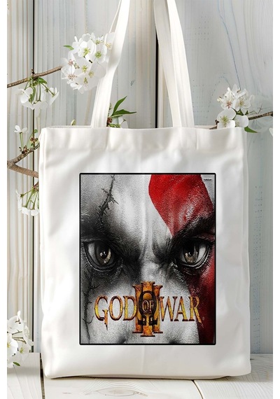 Art Hediye God Of War Oyun Baskılı Omuz Çanta Kişiye Özel Model 8 Çok Renkli