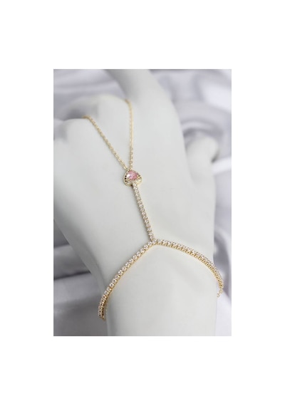 Gold Renk Pirinç Zirkon Taşlı Pembe Model Şahmeran Tj-sn771 Evimdeyokyok