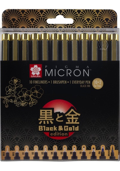 Sakura Pigma Micron Black&Gold Edition Teknik Çizim Kalemi Seti N11.639