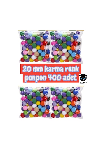 20 Mm Karma Renk Ponpon 400 Adet