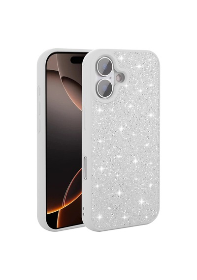 Zore İphone 16 Kılıf Parlak Taşlı Tasarım Nvth Pırlanta Kapak - Pembe