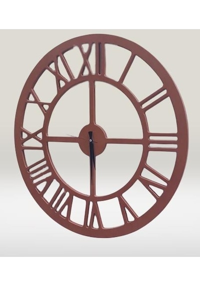 Duvar Saat Ahşap Mdf 60 Cm Model Çapında Doğal Renk Kutuda Sevk El Yapım Doğal Ahşap
