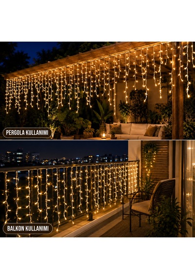 Cata 2x1 Metre Eklenebilir Saçak Perde Süsleme Yılbaşı 3200k Gün Işığı Vitrin Ct-8503