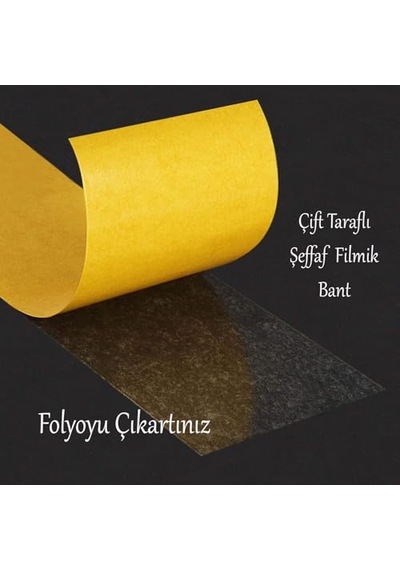 Çift Taraflı Filmik Film Şeffaf Bant Şerit Montaj Bandı 48 Mm X 25 Metre Çok Amaçlı Güçlü 1 Adet