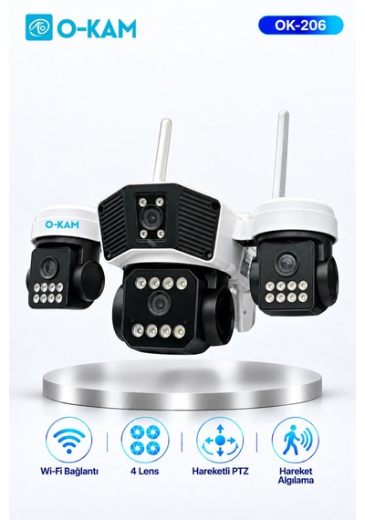 O-kam Ok-206 Plusw Wifi 4 Kamera