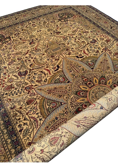 El Dokuma Vintage Bünyan Halısı 200x320 Lacivert Eskitme Yün Halı Lacivert