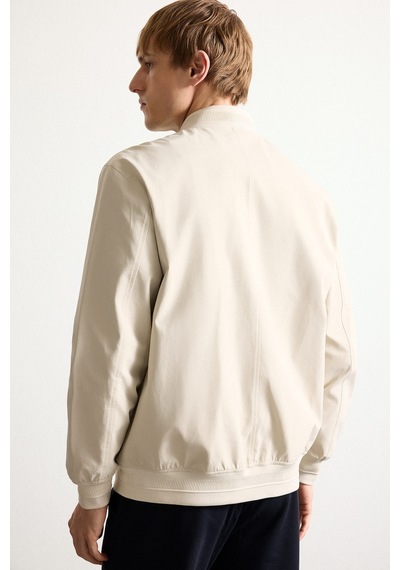 Defacto Slim Fit Bomber Yaka Fermuarlı Mont H1540ax26auer37 Ekru-er37