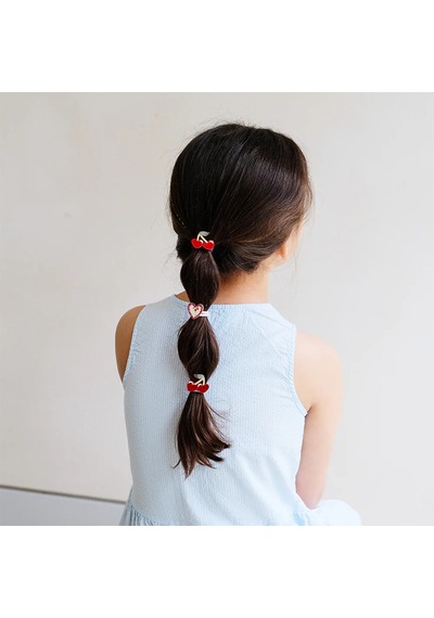 Mimi & Lula Red Cherries Mini 6'lı Lastik Toka Çok Renkli