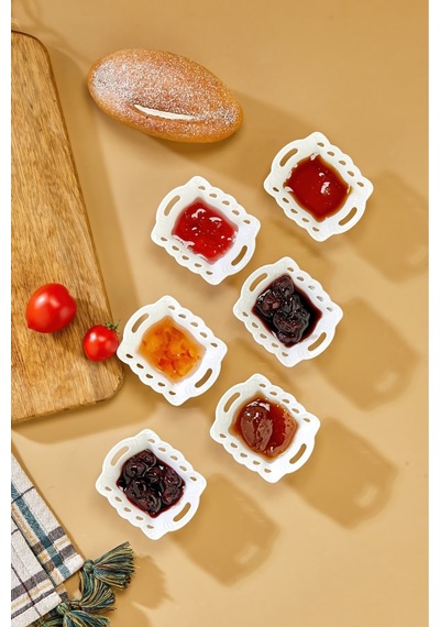 Cooker 6'lı Ckr3619 Porselen Mini Reçellik Sosluk Seti 8x6,5 Cm Diğer